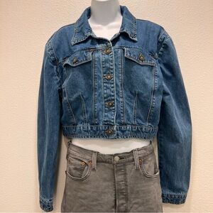 House of Harlow 1960 Puff Sleeves Oversized Jean Jacket Sz Medium